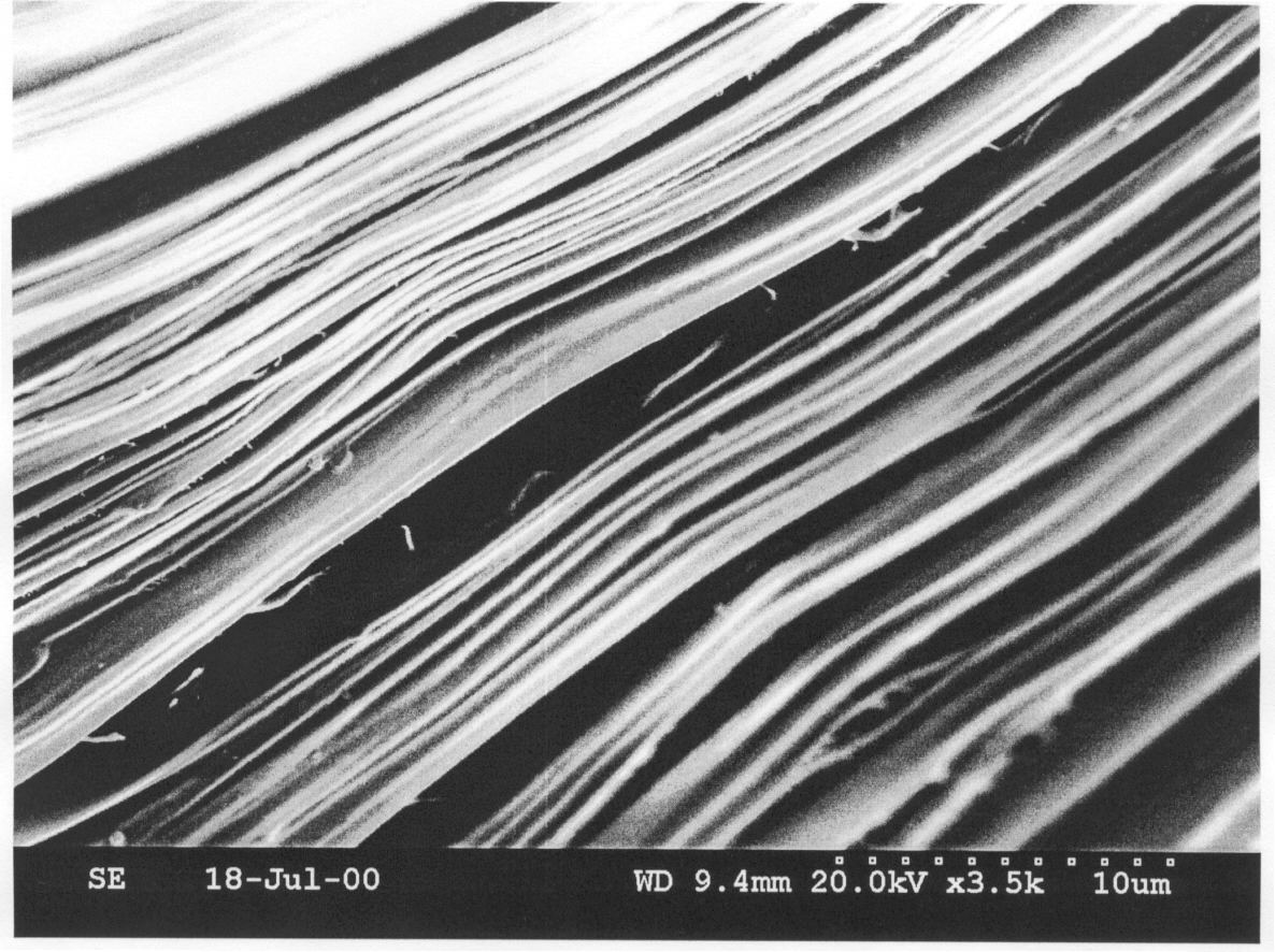 Sub-micron layers formed by chaotic advection